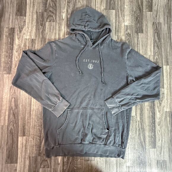 Element EST. 1992 Hoodie Gray Pullover Large Logo Front & Back Skate Streetwear - Picture 1 of 9